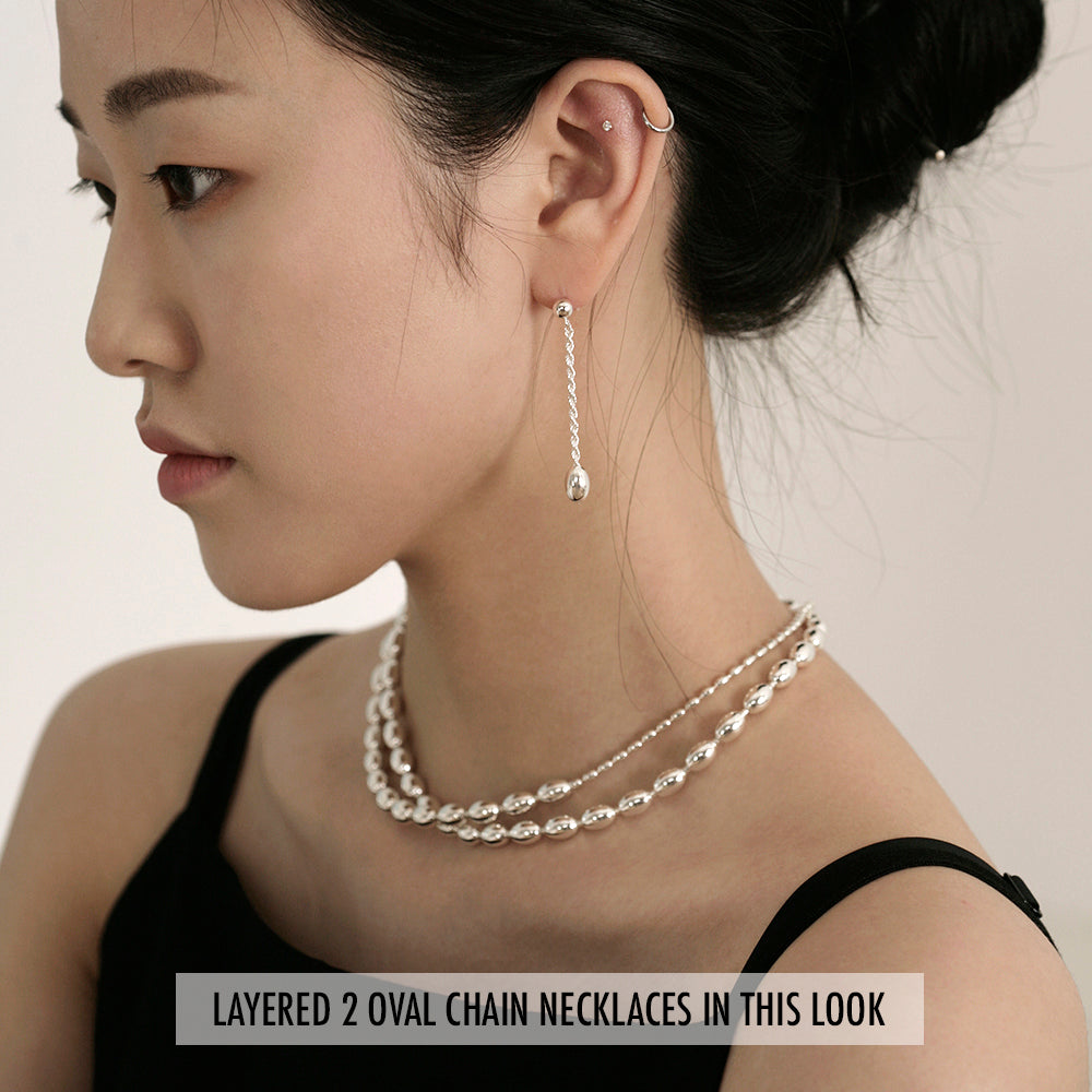 Chipe Chirit Oval Chain Silver Necklace