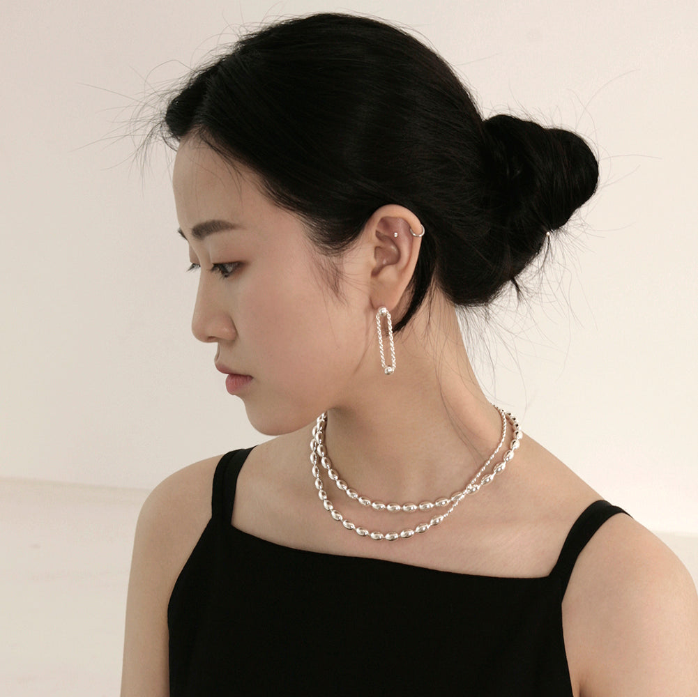 Chipe Chirit Oval Chain Silver Necklace