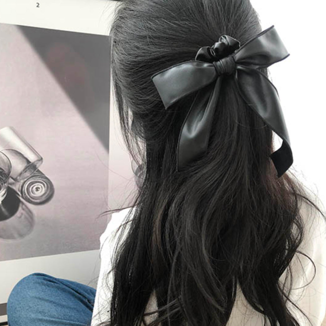 Hair scrunchy- Leatherette Ribbon