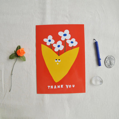 Howkidsful Postcard - Thank you flowers