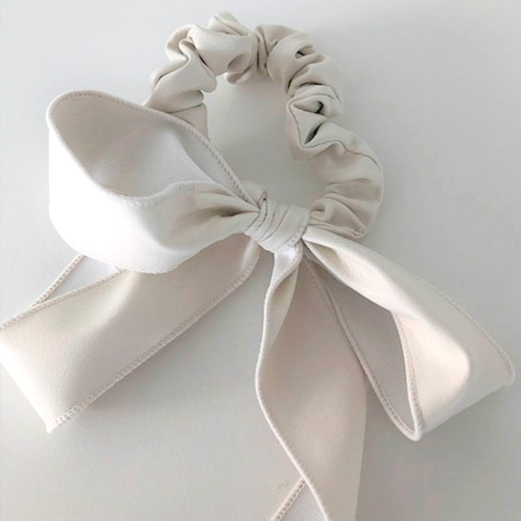 Hair scrunchy- Leatherette Ribbon