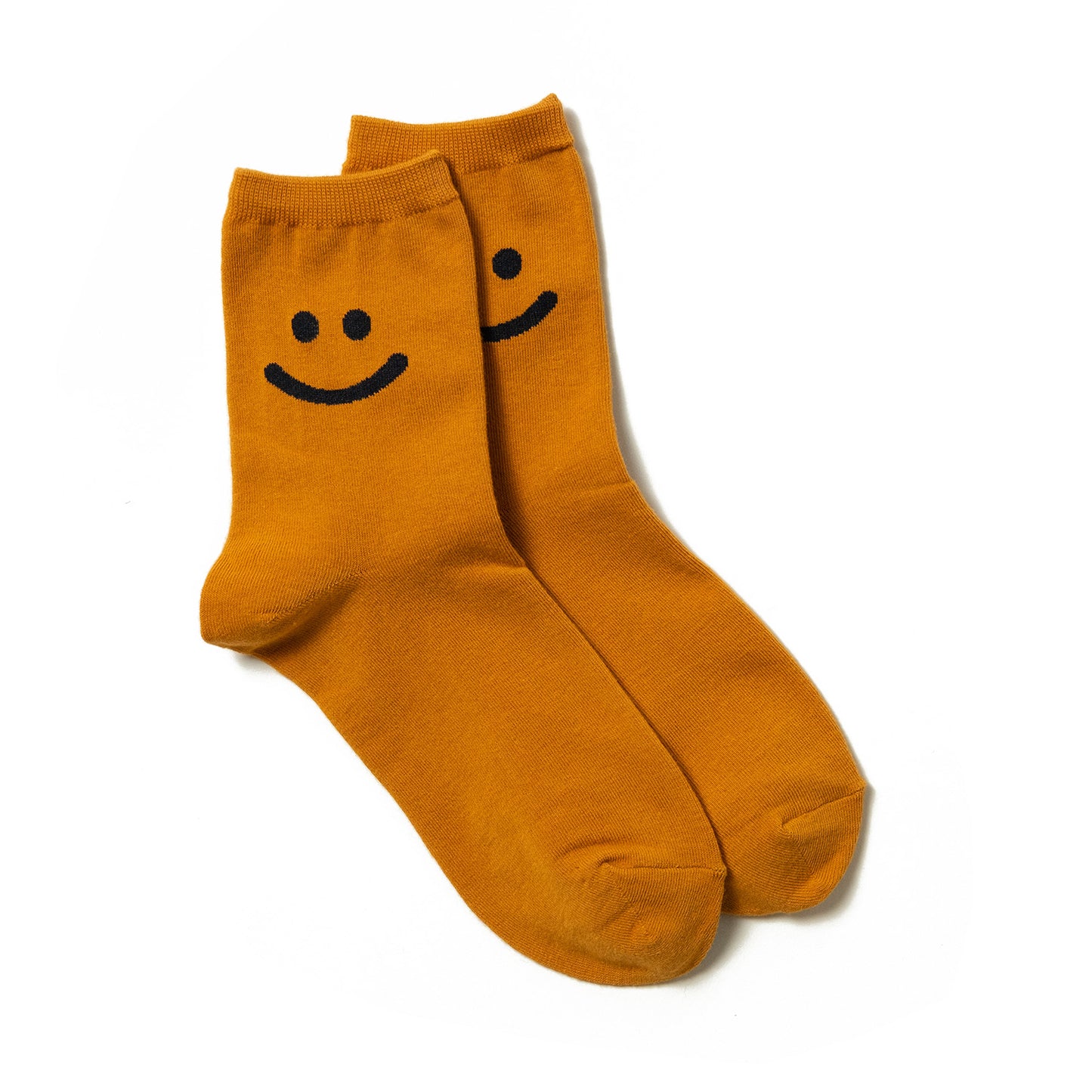 Yellow smiley face korean women's ankle socks