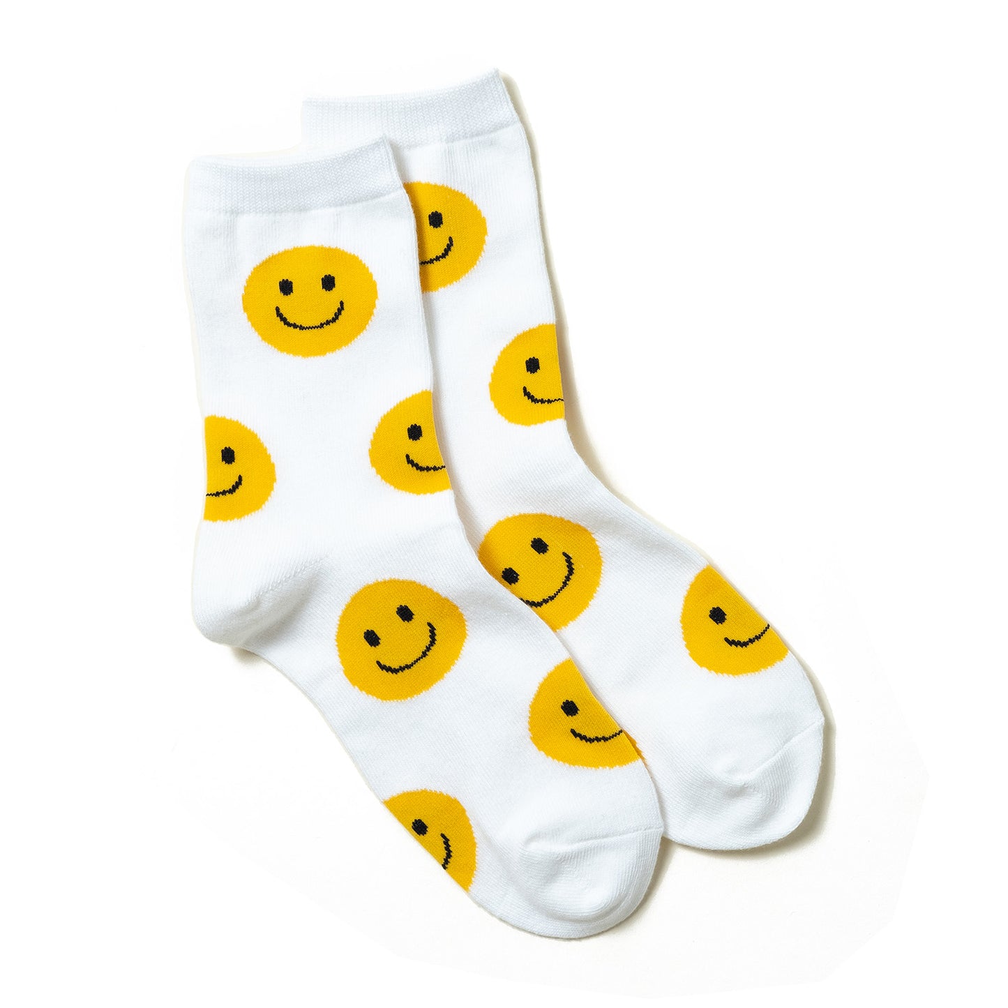 white yellow smiley face polka dot Korean  women's ankle socks 
