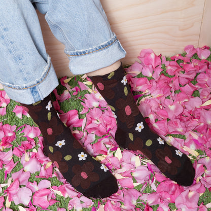 Kikiya Women's Socks - Mesh Flower – Haruharu Studio